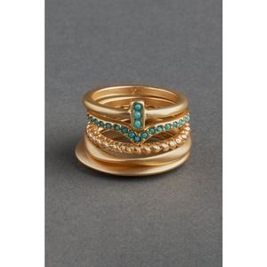 Lucky Brand Turquoise Ring Stack, Women's Size Multi
